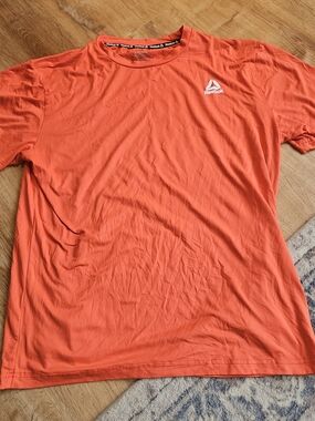 Reebok Men’s Bright Orange Crew Neck Athletic Tee